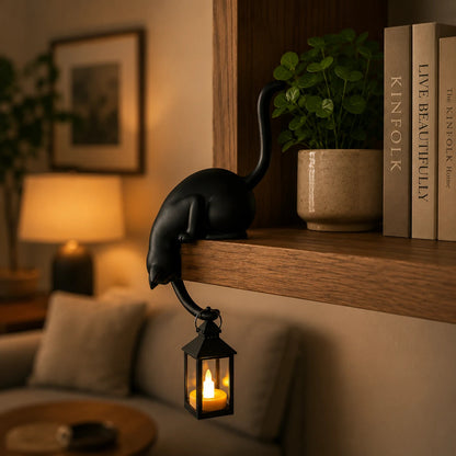 Veloria Paris™ Purrch — Décoration Chat avec Lanterne