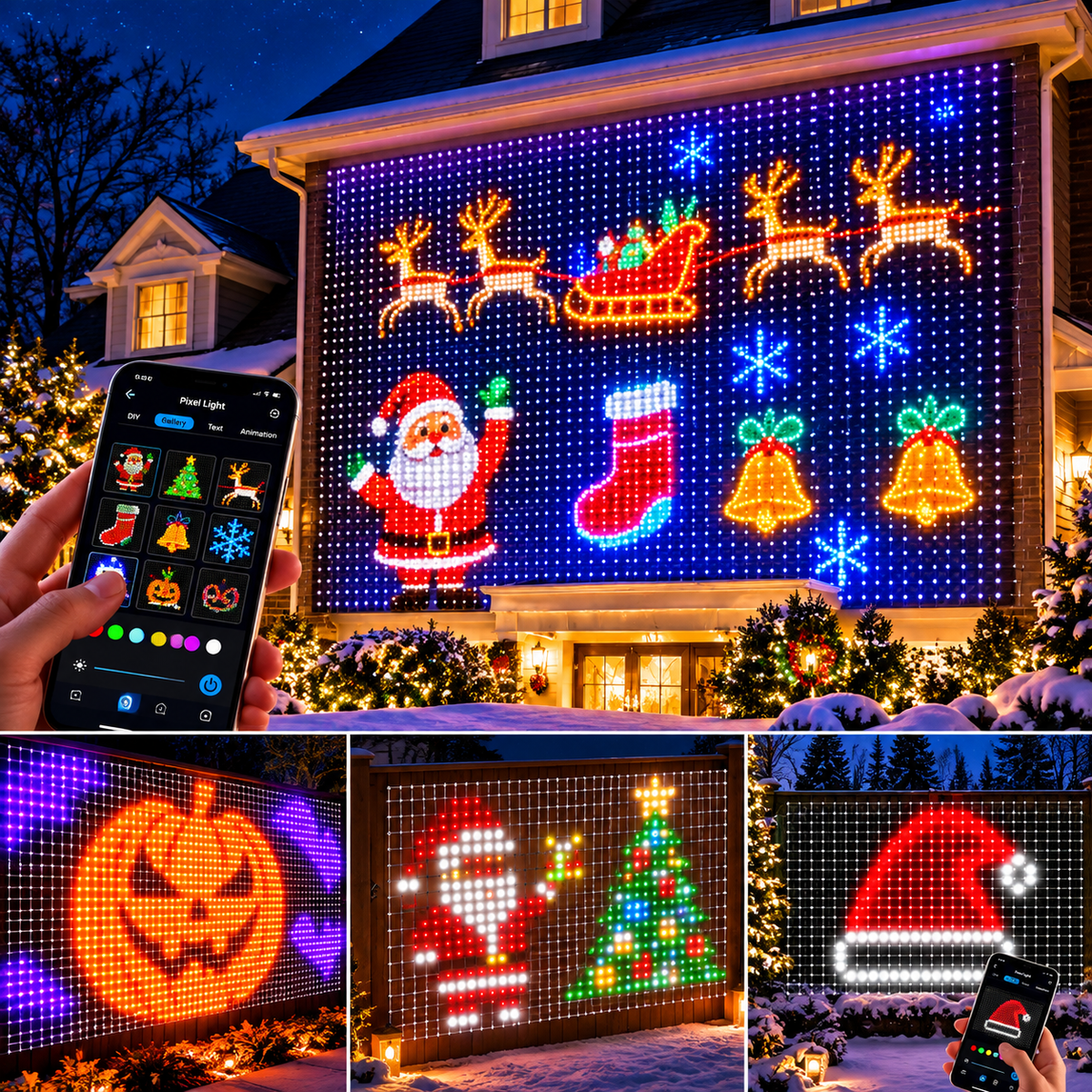 Veloria Paris™ LumiMesh — Filet Lumineux LED Intelligent de Noël