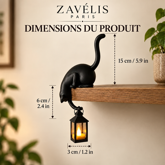 Veloria Paris™ LumiChat — Décoration Chat avec Lanterne