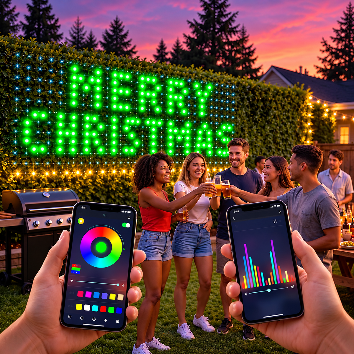 Veloria Paris™ LumiMesh — Filet Lumineux LED Intelligent de Noël