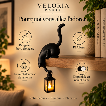 Veloria Paris™ Purrch — Décoration Chat avec Lanterne