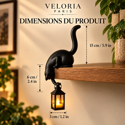 Veloria Paris™ Purrch — Décoration Chat avec Lanterne