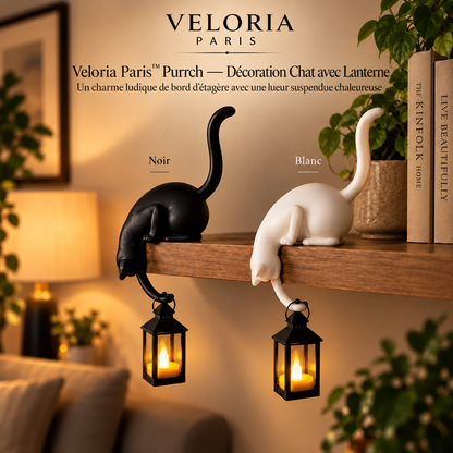 Veloria Paris™ Purrch — Décoration Chat avec Lanterne
