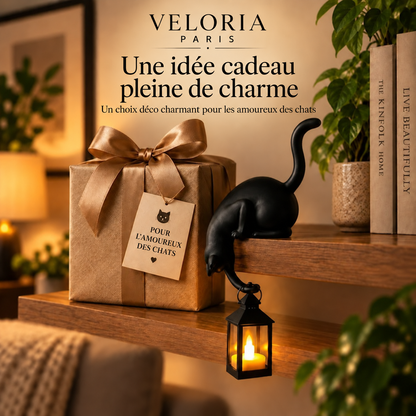 Veloria Paris™ Purrch — Décoration Chat avec Lanterne