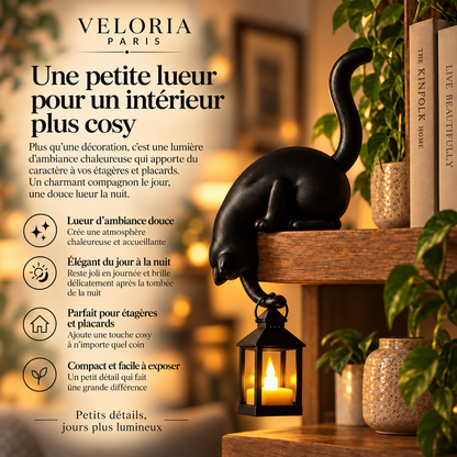 Veloria Paris™ Purrch — Décoration Chat avec Lanterne