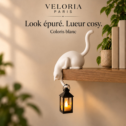 Veloria Paris™ Purrch — Décoration Chat avec Lanterne