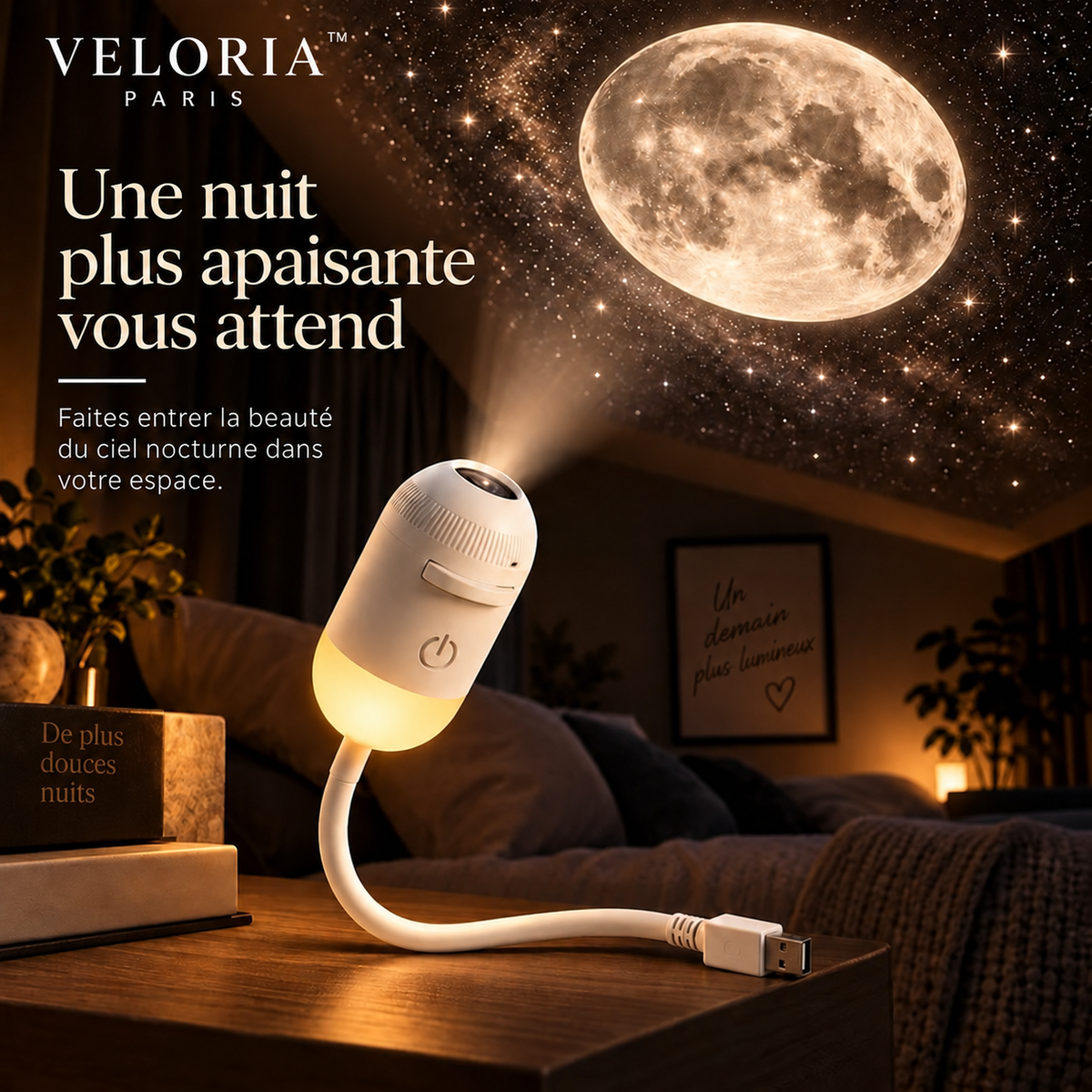 Veloria Paris™ LumiNova — Projecteur Galaxie 2-en-1