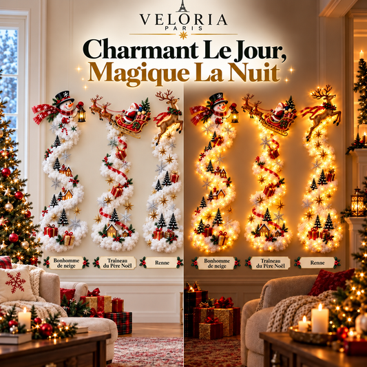 Veloria Paris™ LumiFête — Décoration Murale Lumineuse de Noël